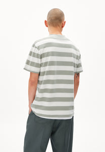 t-shirt bahaar stripes oatmilk-grey green