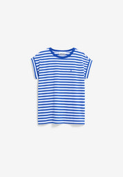 t-shirt idaara stripes white-dynamo blue