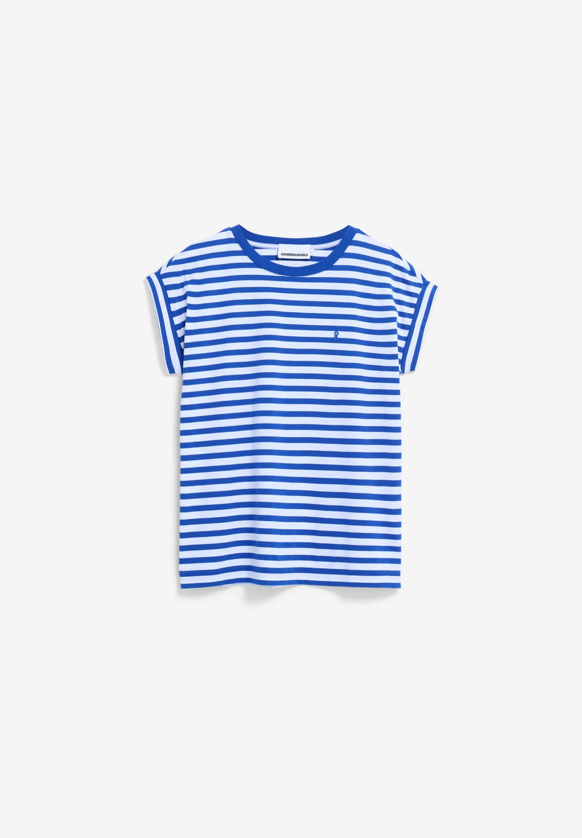 t-shirt idaara stripes white-dynamo blue