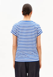 t-shirt idaara stripes white-dynamo blue