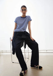 t-shirt idaara stripes white-dynamo blue