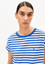 t-shirt idaara stripes white-dynamo blue