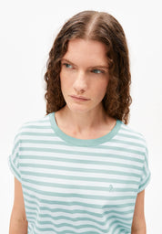 t-shirt idaara stripes white-foam