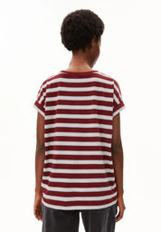 idaara stripe t-shirt velvet red-soft blue-undyed