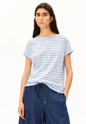 idaara stripe t-shirt white-soft blue