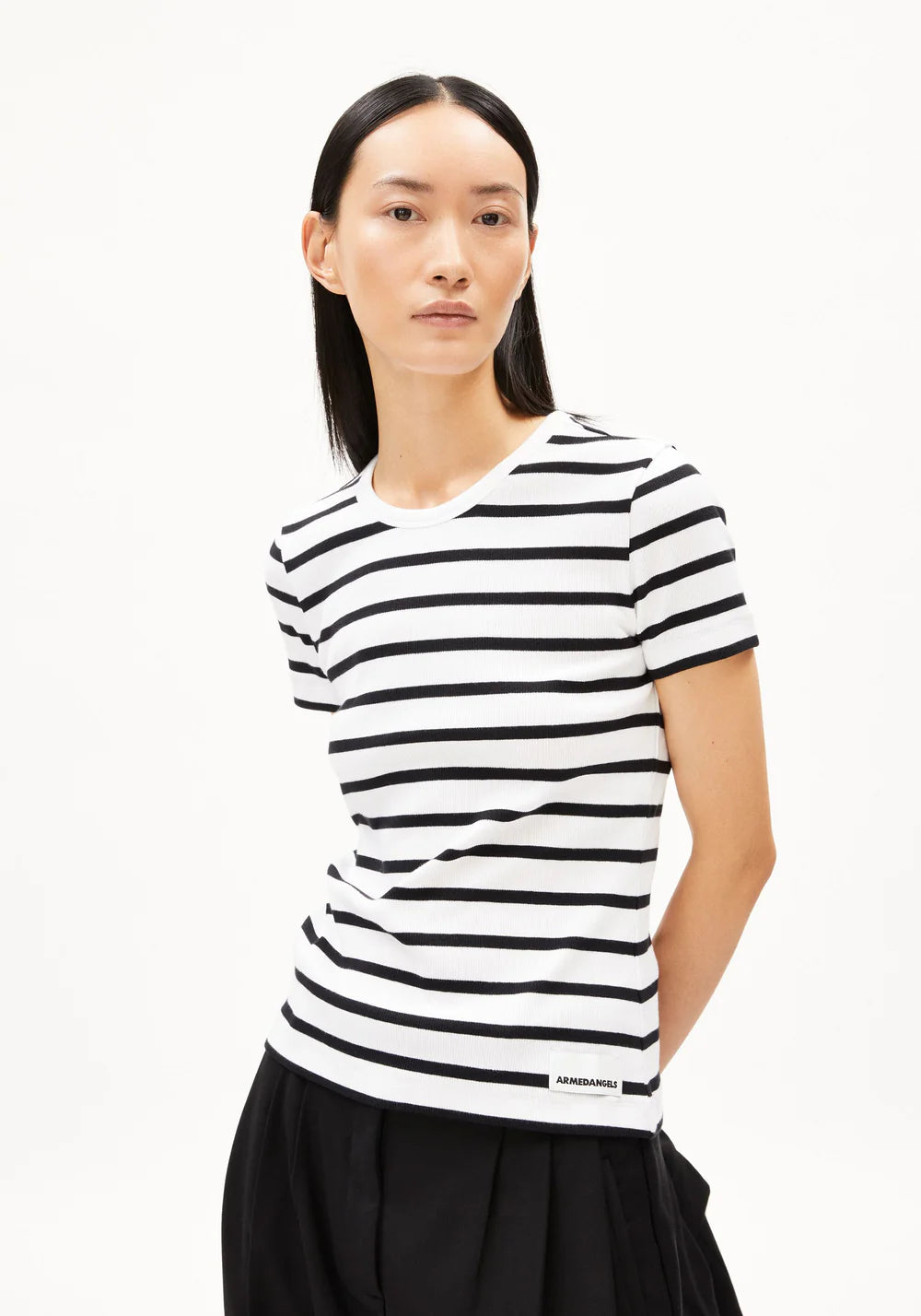 t-shirt kardaa stripes white-black