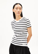 t-shirt kardaa stripes white-black