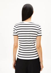 t-shirt kardaa stripes white-black