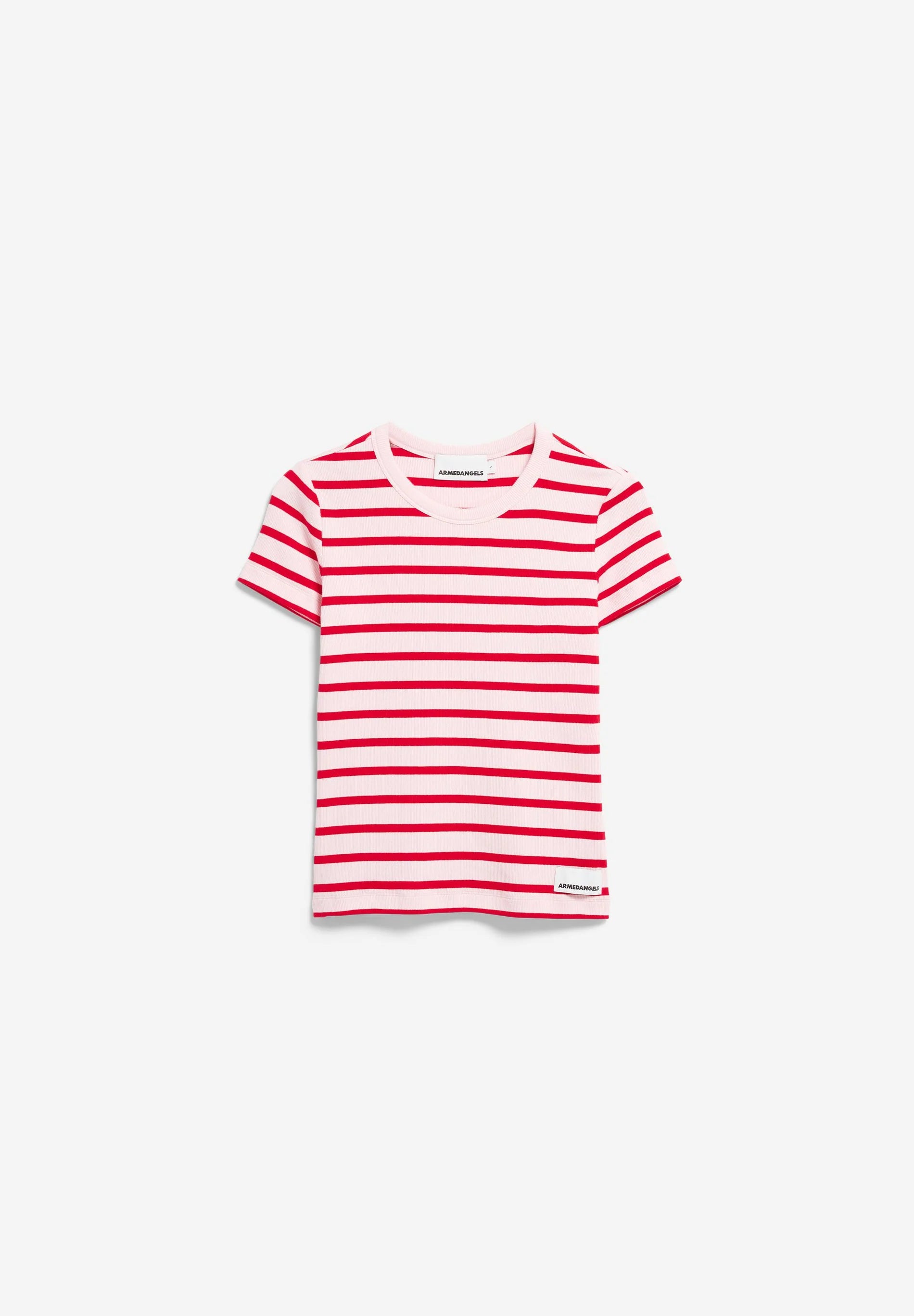 t-shirt kardaa stripe t-shirt pink mist-mars red