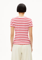 t-shirt kardaa stripe t-shirt pink mist-mars red