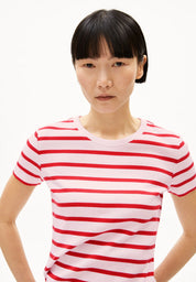 t-shirt kardaa stripe t-shirt pink mist-mars red