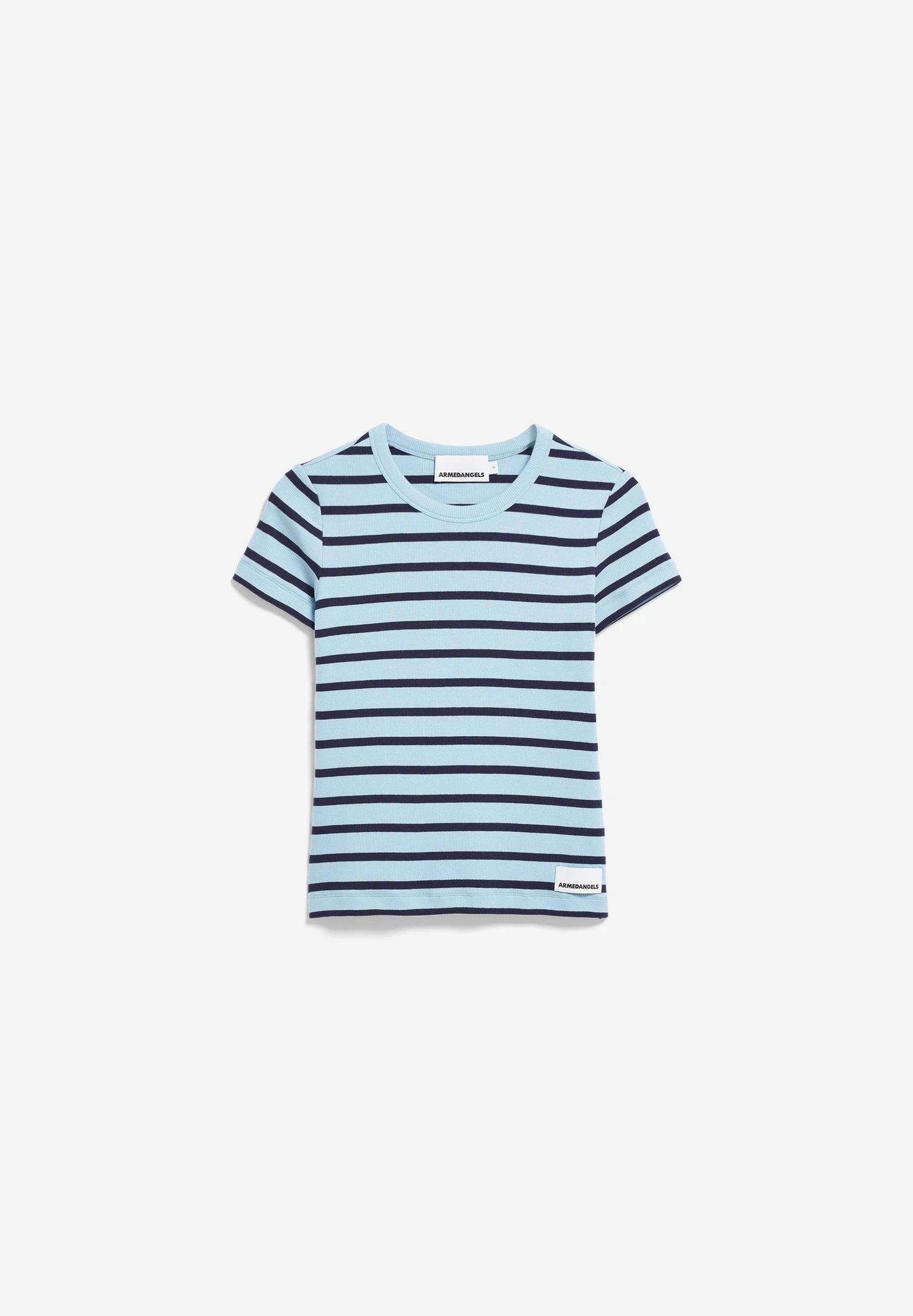 t-shirt kardaa stripe t-shirt blue glow-tinted navy
