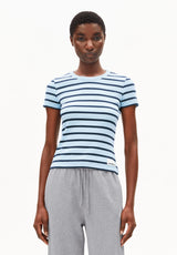 t-shirt kardaa stripe t-shirt blue glow-tinted navy