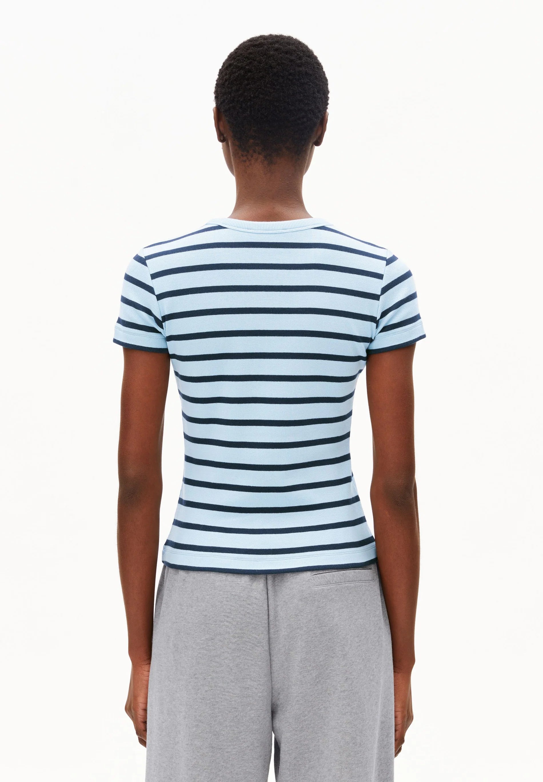 t-shirt kardaa stripe t-shirt blue glow-tinted navy