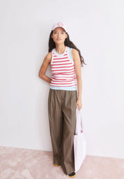 top kanitaa stripes pink mist-mars red