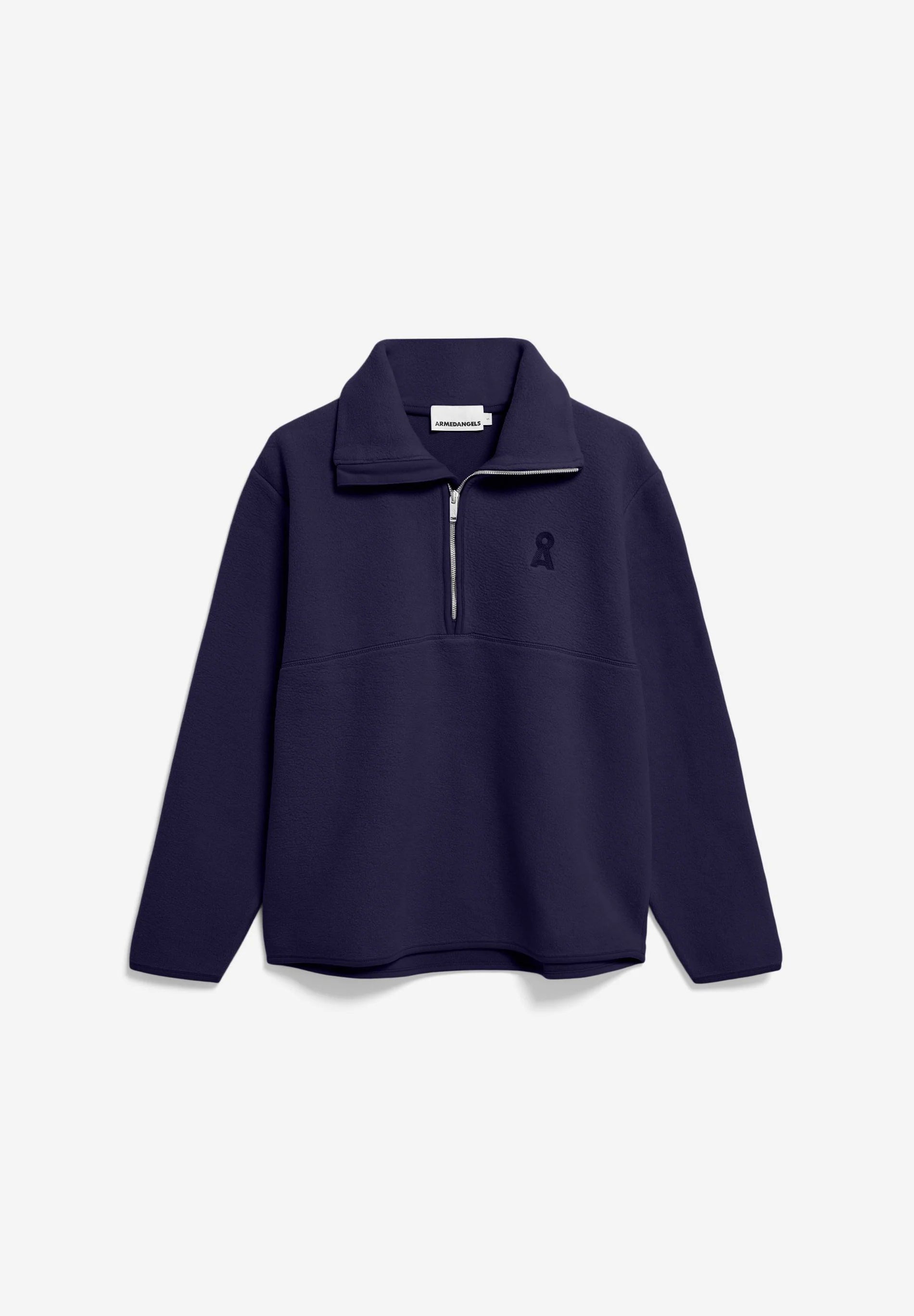 sweatshirt haarleenaa cotton fleece tinted navy