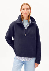 sweatshirt haarleenaa cotton fleece tinted navy