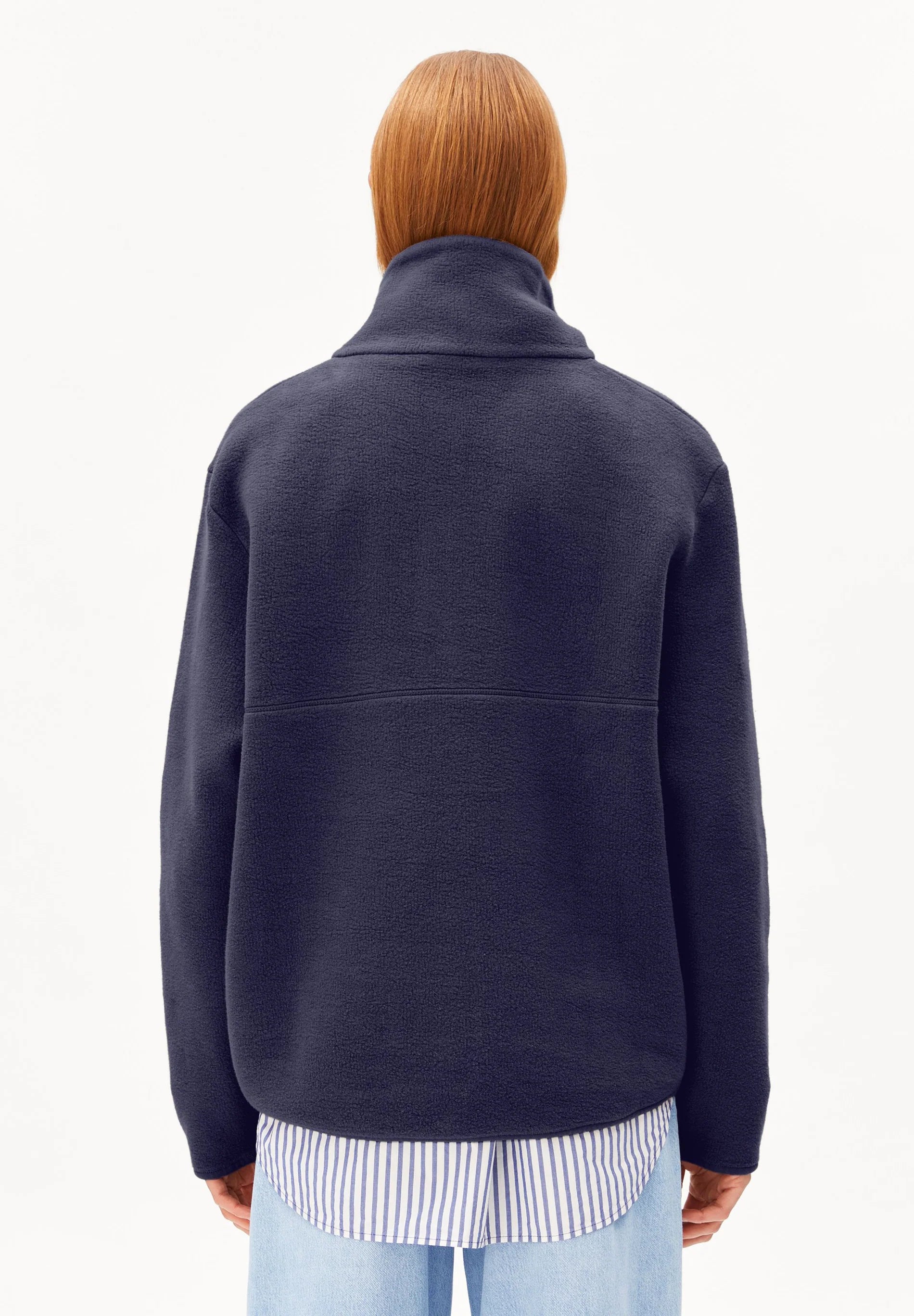 sweatshirt haarleenaa cotton fleece tinted navy