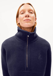 sweatshirt haarleenaa cotton fleece tinted navy