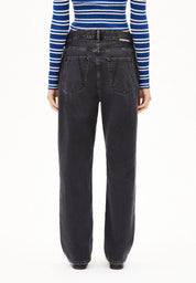 jeans haayi low waistt baggy ebony black