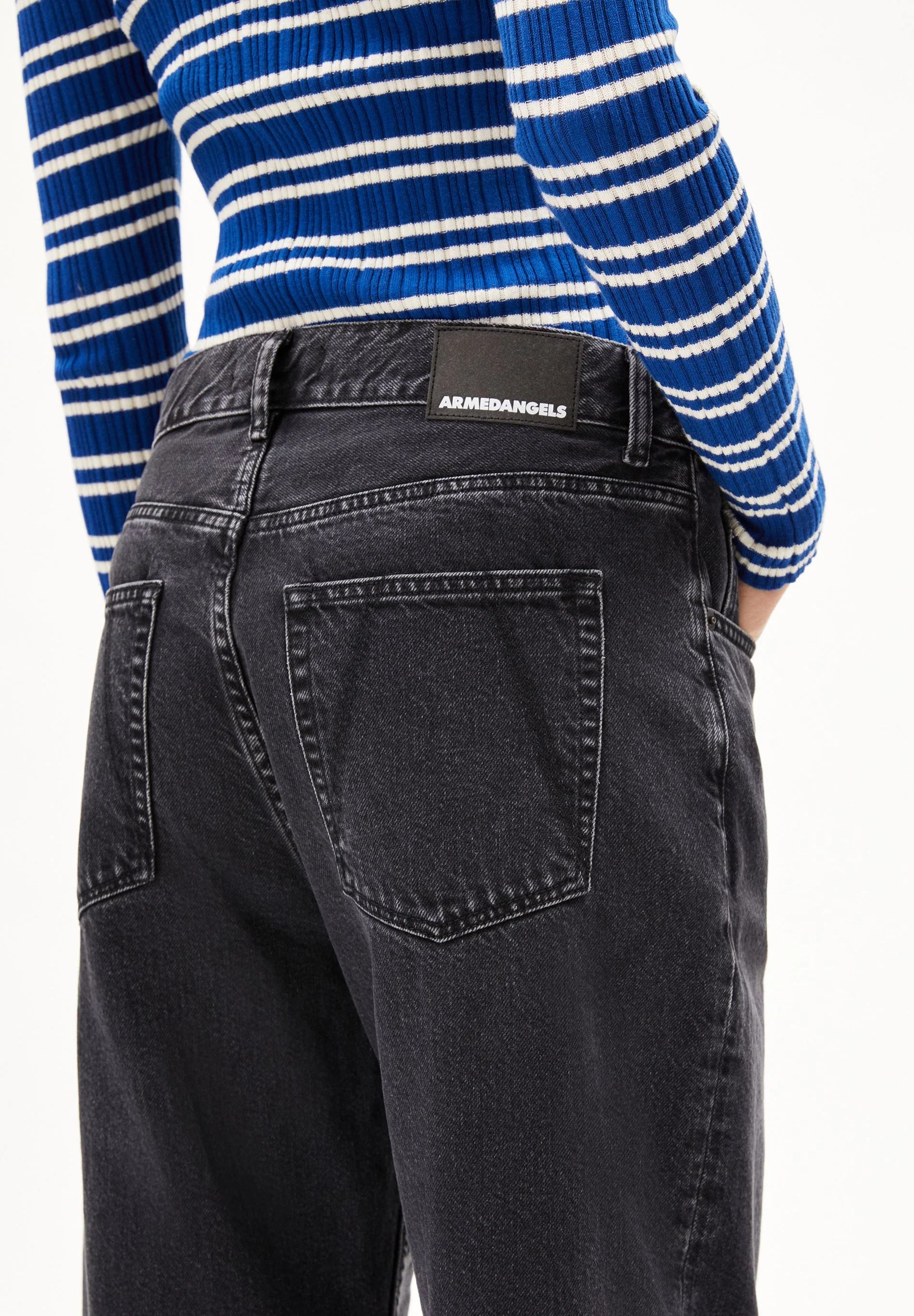 jeans haayi low waistt baggy ebony black