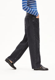 jeans haayi low waistt baggy ebony black