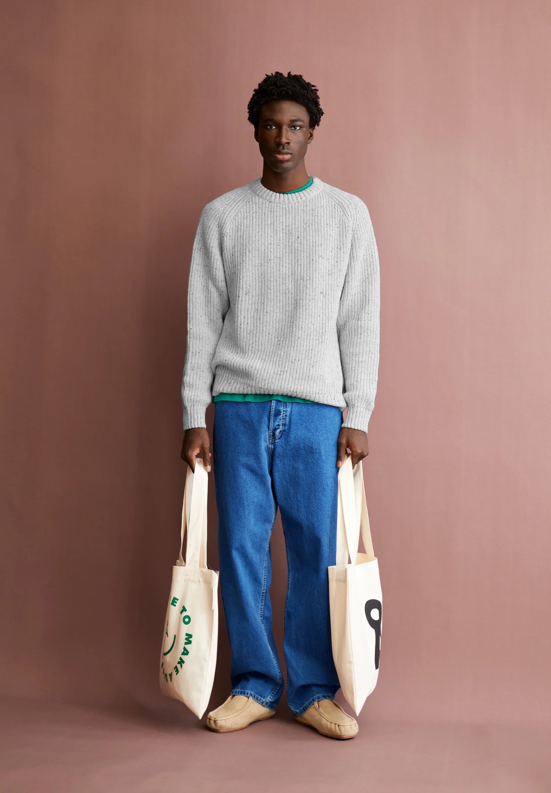 pullover kiaano tweed oatmilk-black tweed