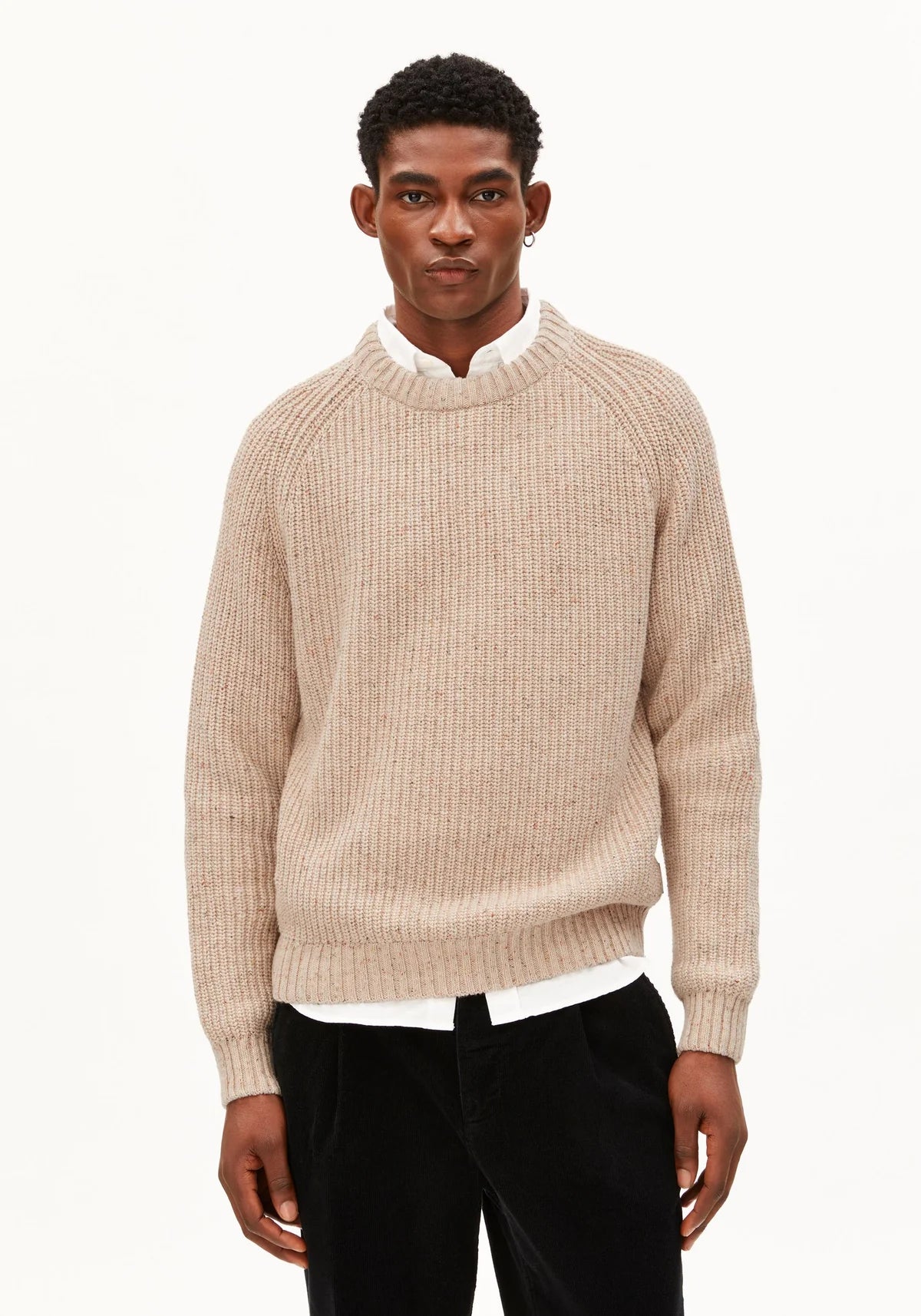 kiaano tweed knit swater sandstone tweed