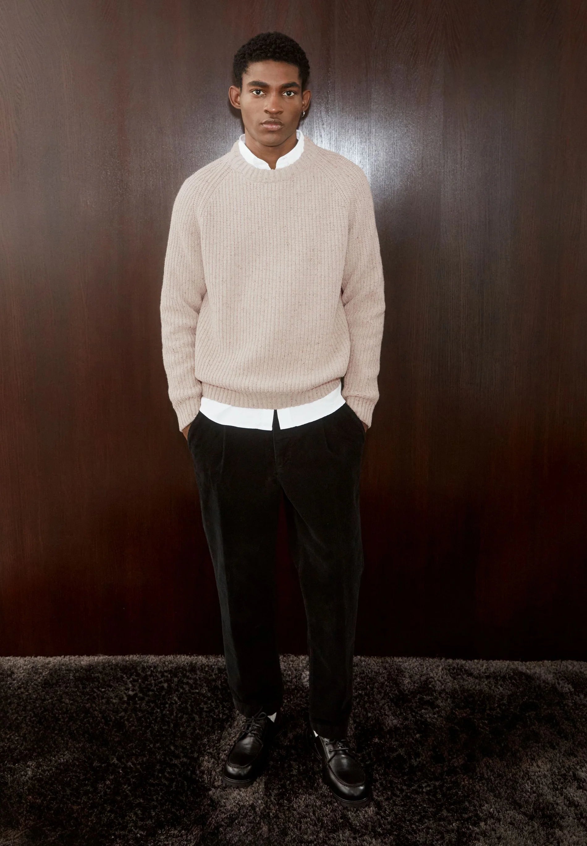 kiaano tweed knit swater sandstone tweed