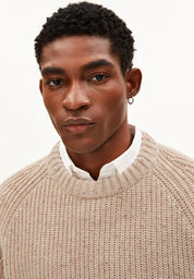 kiaano tweed knit swater sandstone tweed