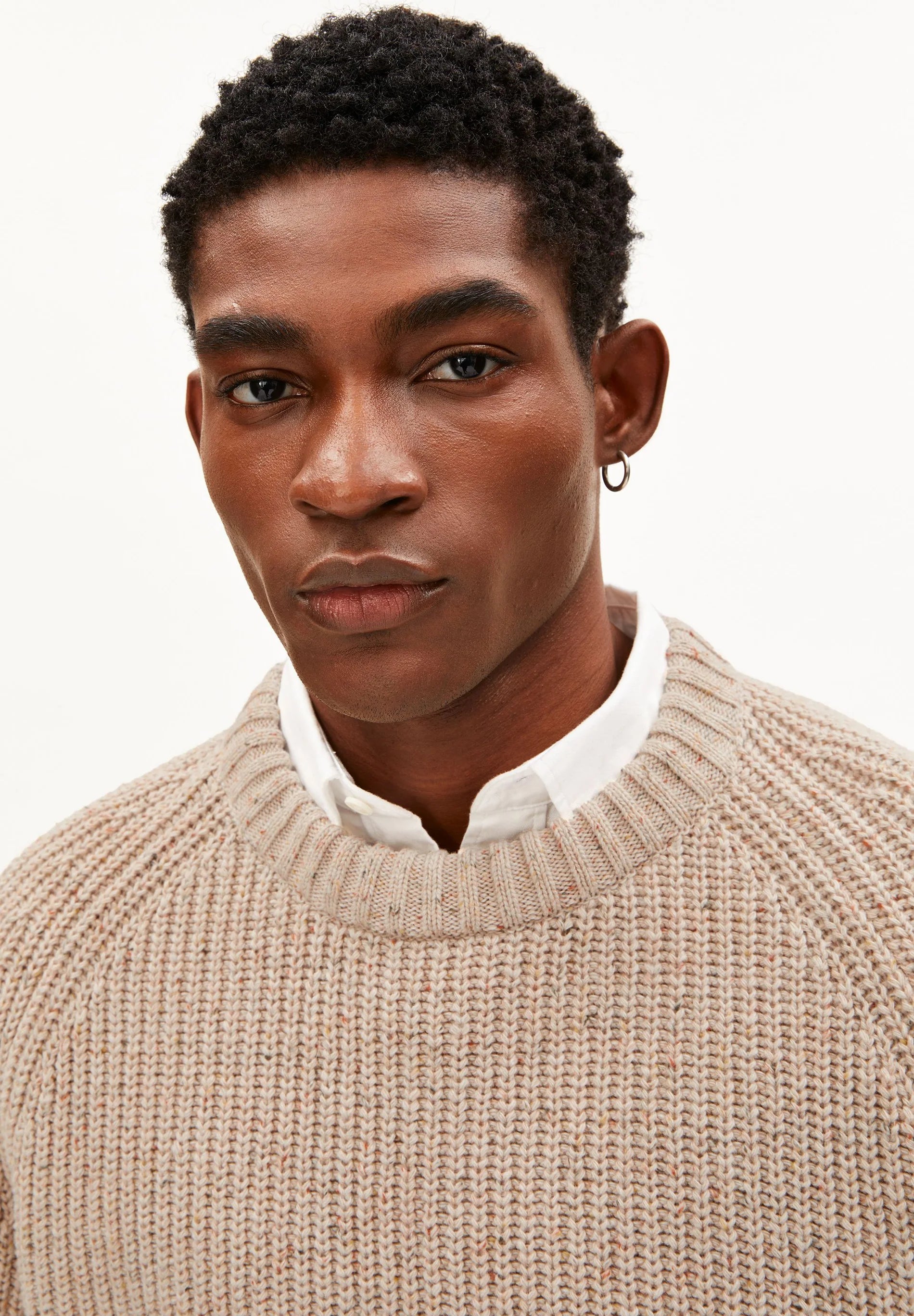 kiaano tweed knit swater sandstone tweed