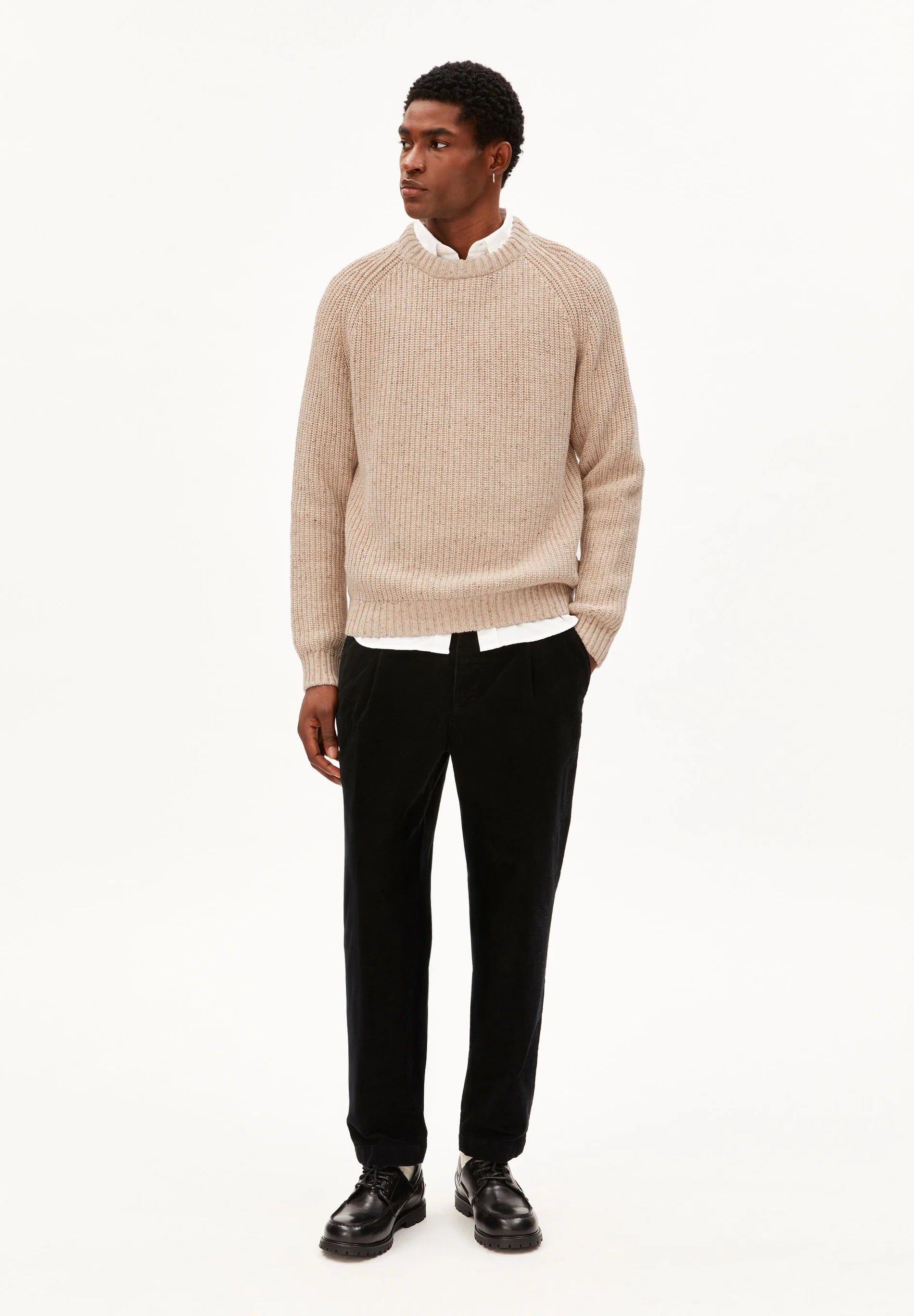 kiaano tweed knit swater sandstone tweed