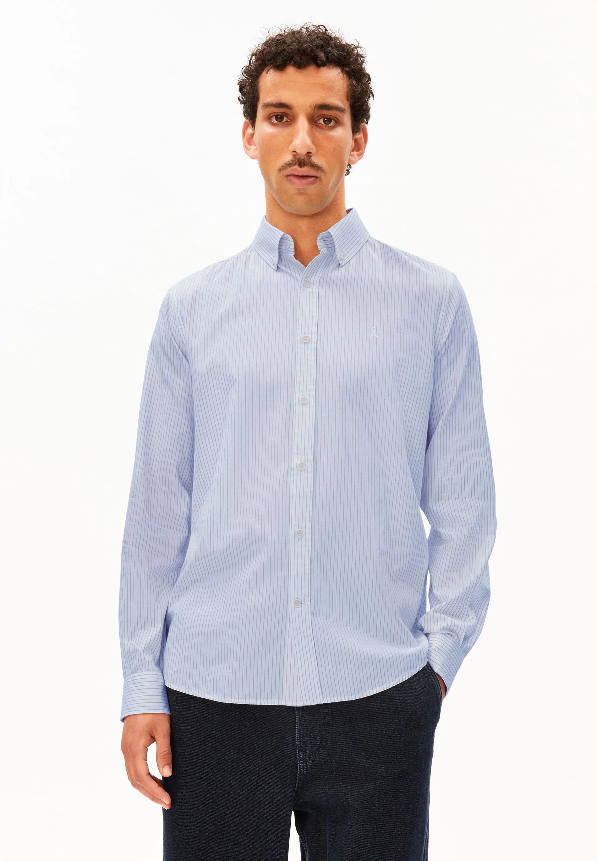 quaasa stripe longsleeve shirt dark morning