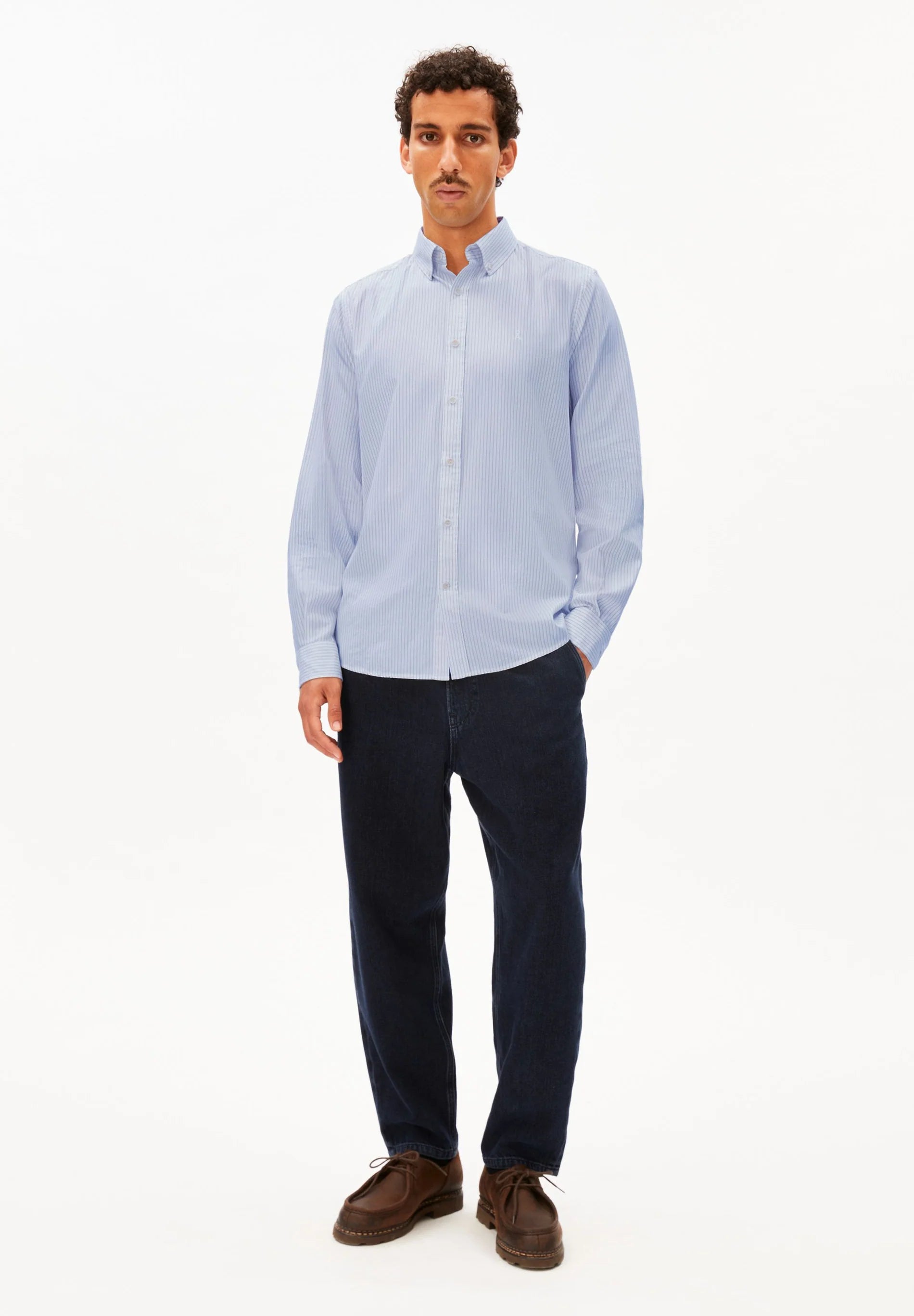 quaasa stripe longsleeve shirt dark morning
