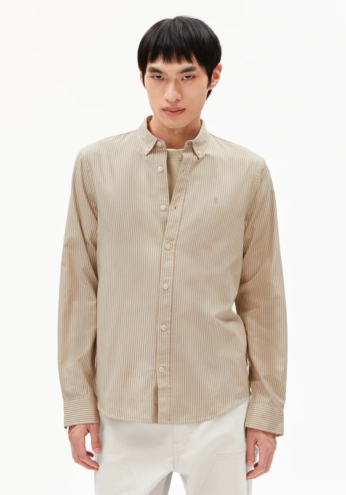 hemd quaasa stripes light sage-oatmilk