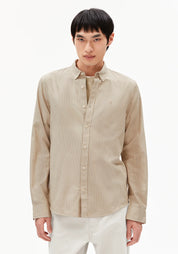 hemd quaasa stripes light sage-oatmilk