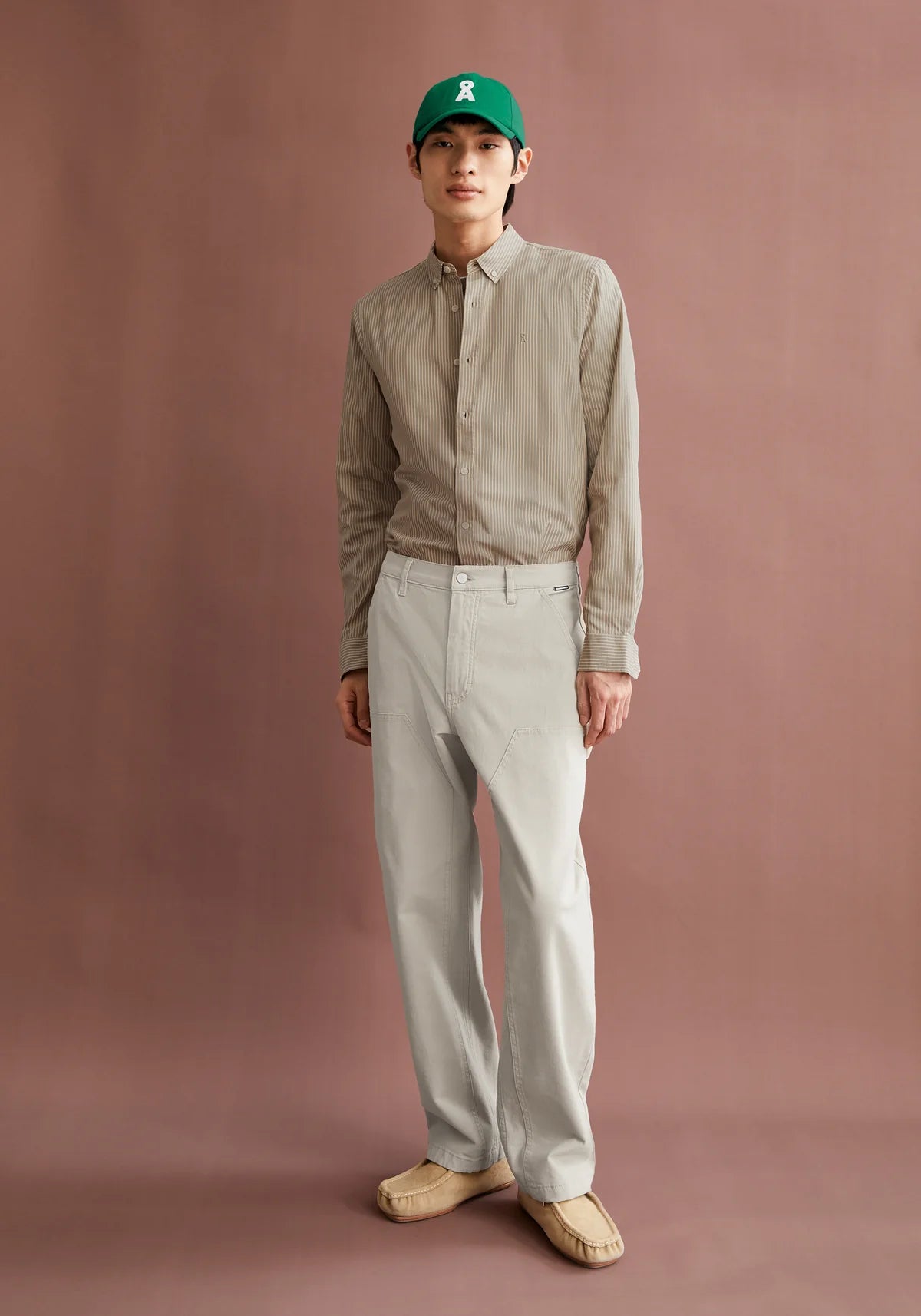 hemd quaasa stripes light sage-oatmilk