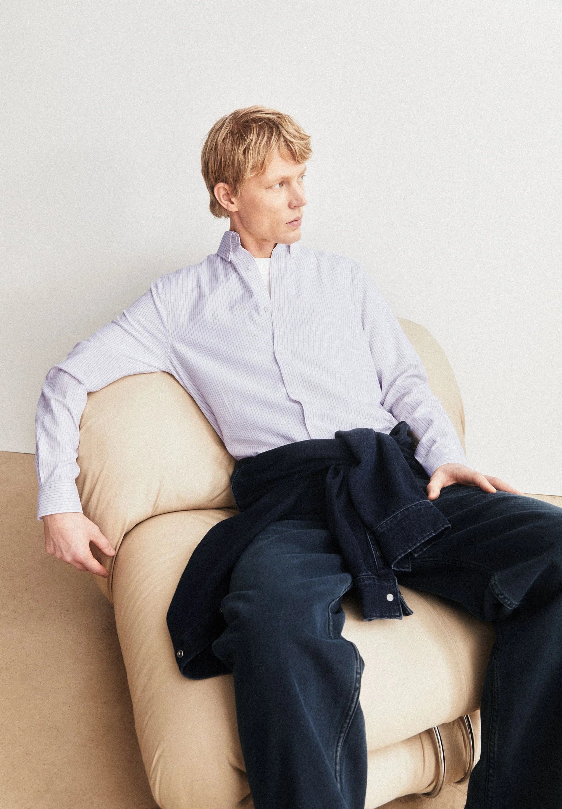 quaasa stripe longsleeve shirt honey reed