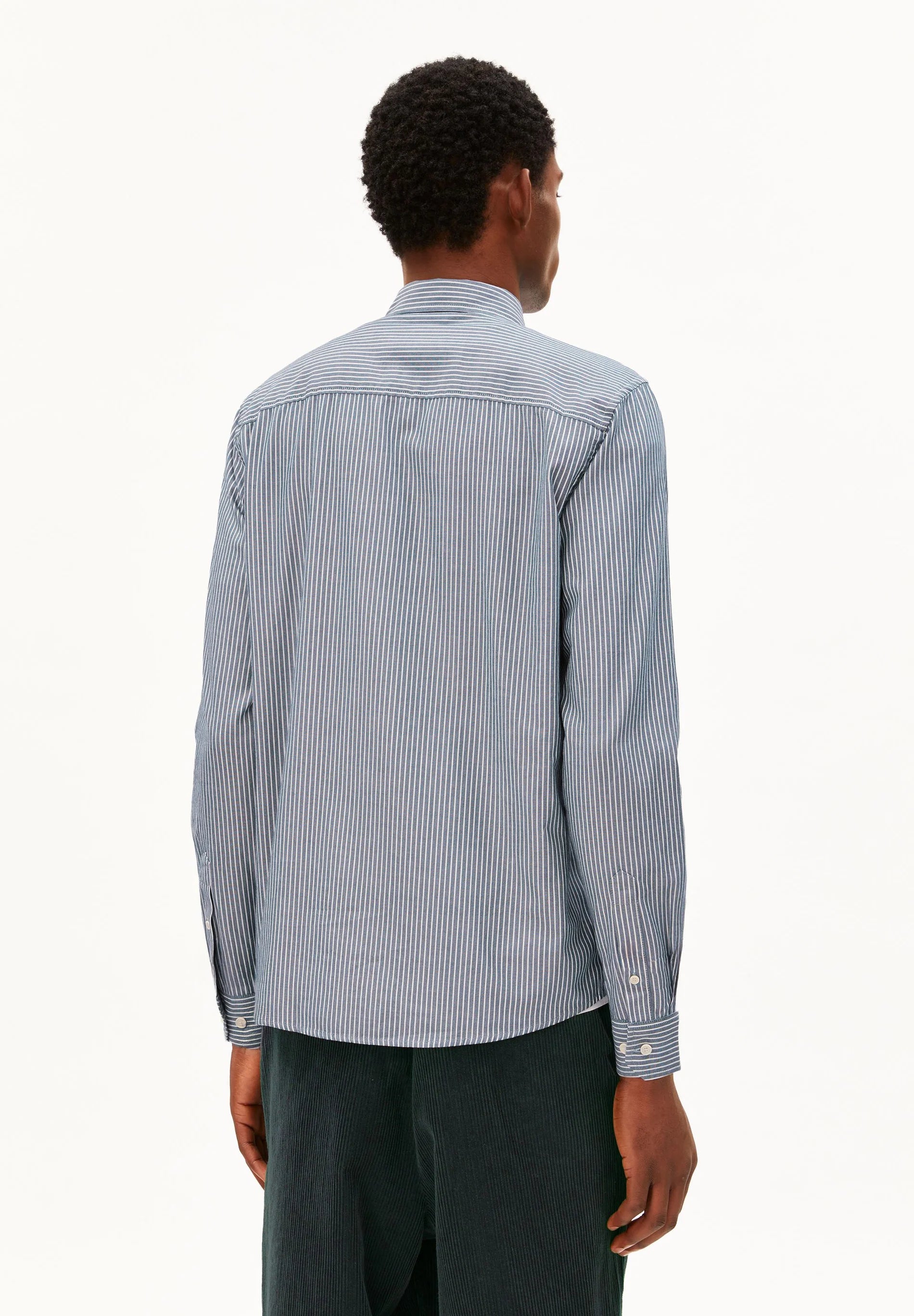 quaasa stripe longsleeve shirt petrol velvet