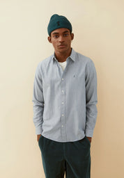 quaasa stripe longsleeve shirt petrol velvet
