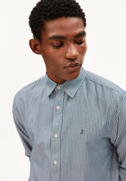 quaasa stripe longsleeve shirt petrol velvet