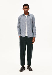 quaasa stripe longsleeve shirt petrol velvet