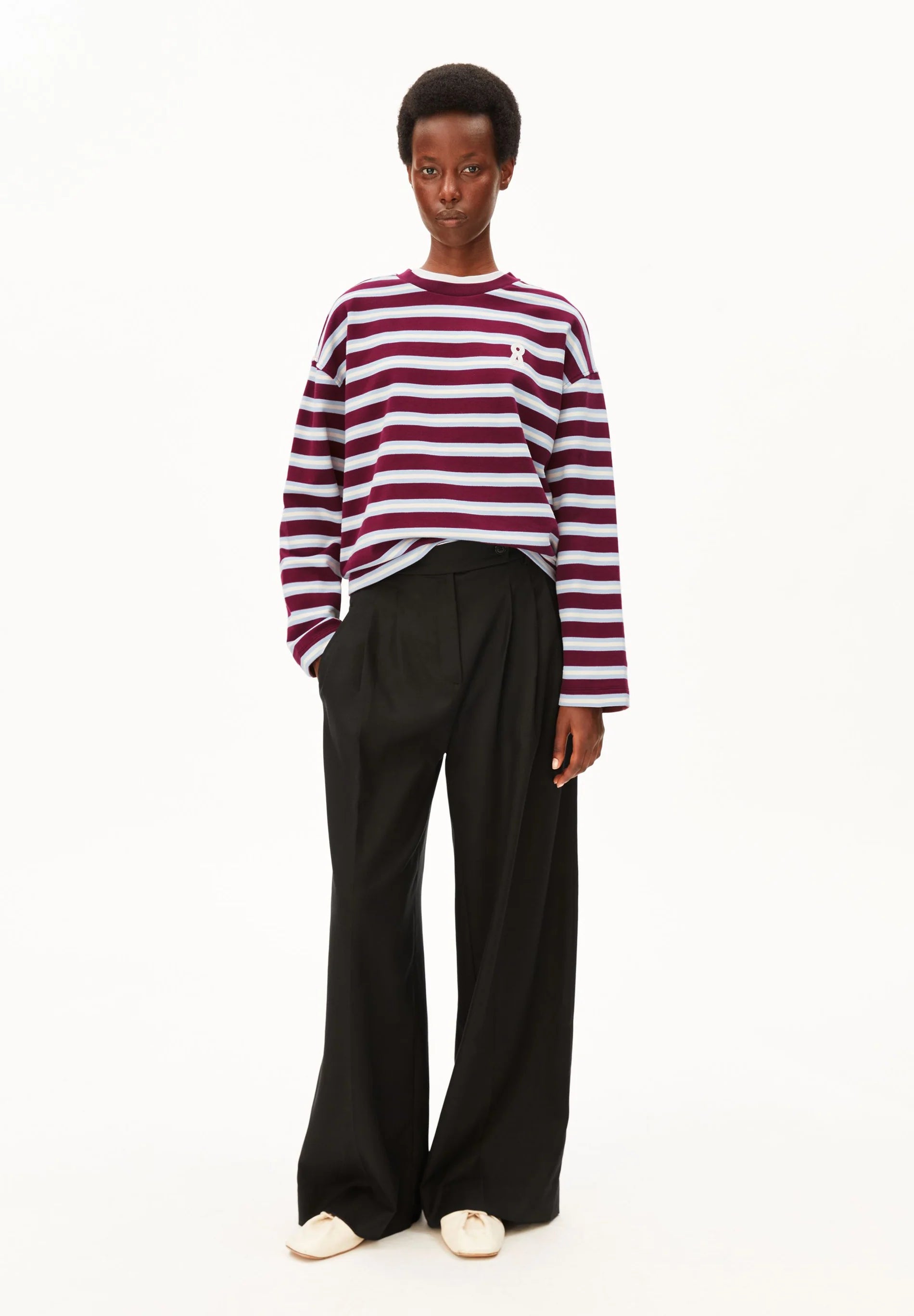 iconic Å frankaa bold sweat velvet red-soft blue-undyed