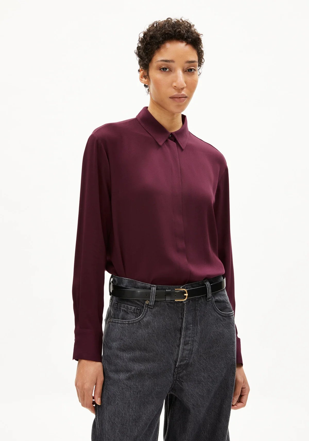 bluse larisaana longsleeve dark cranberry