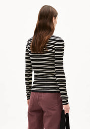pullover alaania chiffron black-oatmilk