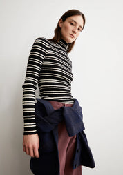 pullover alaania chiffron black-oatmilk