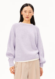 rib knit sweater moonlit lilac