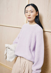 rib knit sweater moonlit lilac