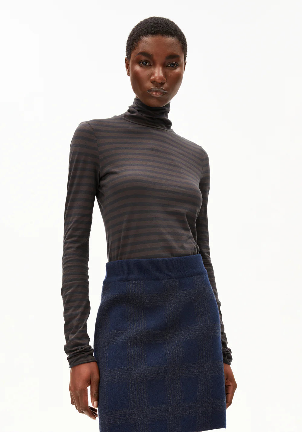 longsleeve grazilianaa stripes walnut cream-dark steel