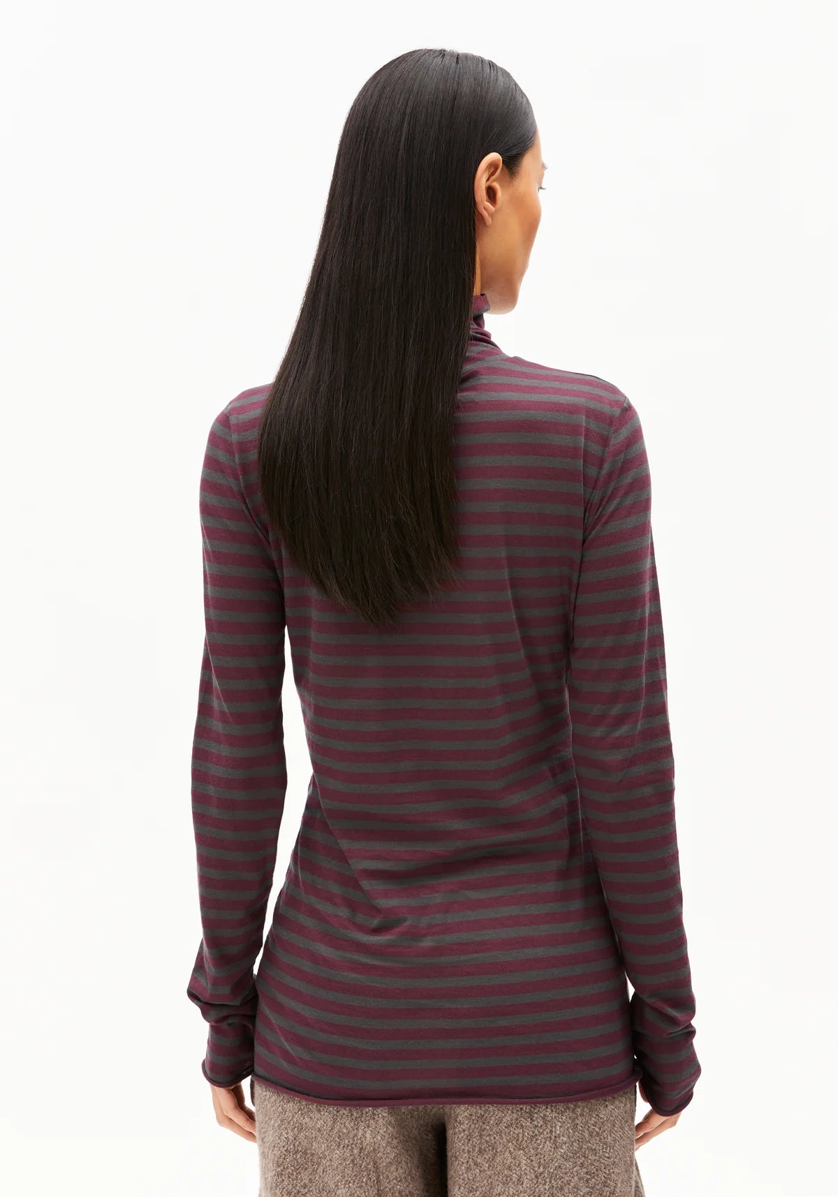longsleeve grazilianaa stripes dark cranberry-dark steel